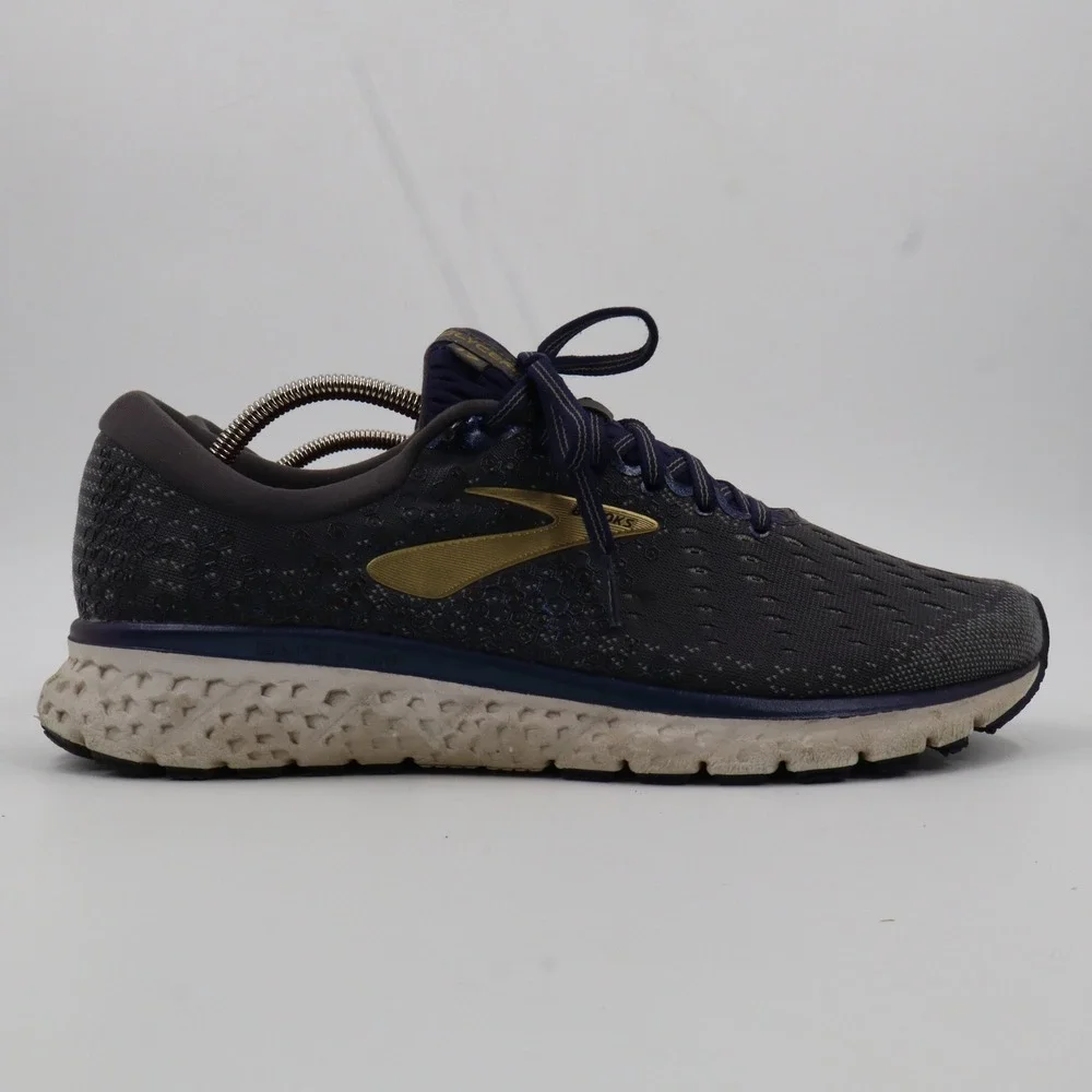 Brooks Glycerin 17 Running Shoes Mens‎ 10.5 Grey Navy Gold DNA LOFT 1102961D048